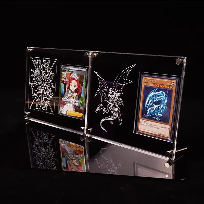 Yu-Gi-Oh Pokemon Card Brick Eeveelution White Dragon Sports Trading Card High Transparent Thickened Acrylic Display Stand Nocard
