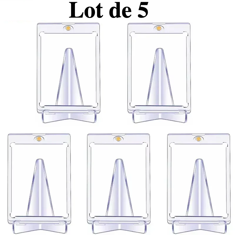 10-1PCS Magnetic Cards Holder for Trading Card Support Set Arcylic Triangle Card Display Stand Waterproof Transparent Protector