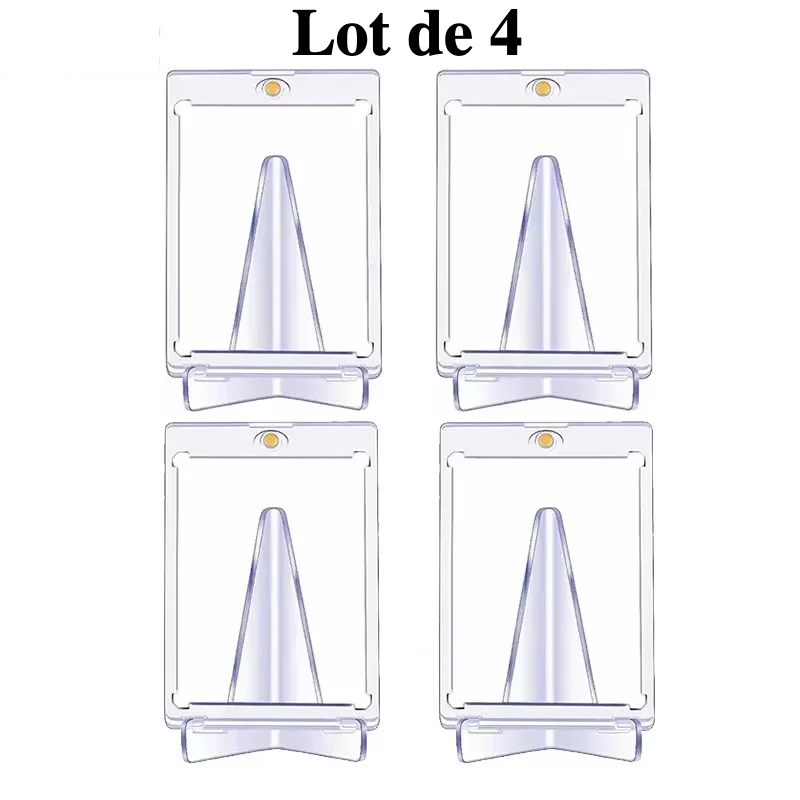 10-1PCS Magnetic Cards Holder for Trading Card Support Set Arcylic Triangle Card Display Stand Waterproof Transparent Protector