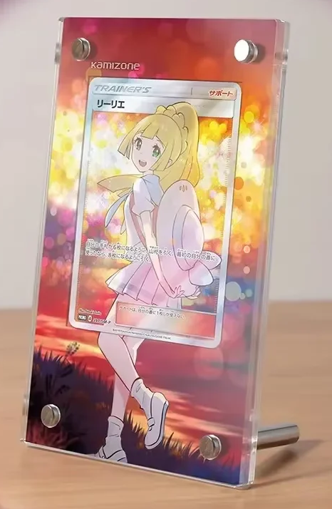 Pokemon Display Stand Mew VMAX Magikarp Cynthia Miriam Charizard Acrylic Card Brick Photo Frame PTCG Gift Toy Not Include Cards