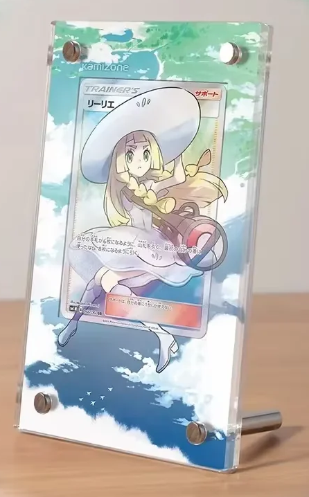 Pokemon Display Stand Mew VMAX Magikarp Cynthia Miriam Charizard Acrylic Card Brick Photo Frame PTCG Gift Toy Not Include Cards