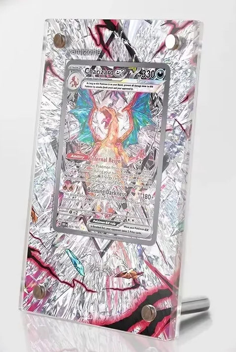 Pokemon Display Stand Mew VMAX Magikarp Cynthia Miriam Charizard Acrylic Card Brick Photo Frame PTCG Gift Toy Not Include Cards