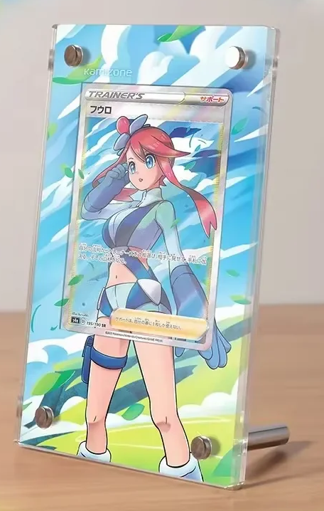 Pokemon Display Stand Mew VMAX Magikarp Cynthia Miriam Charizard Acrylic Card Brick Photo Frame PTCG Gift Toy Not Include Cards