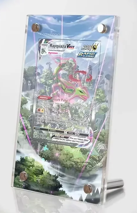 Pokemon Display Stand Mew VMAX Magikarp Cynthia Miriam Charizard Acrylic Card Brick Photo Frame PTCG Gift Toy Not Include Cards