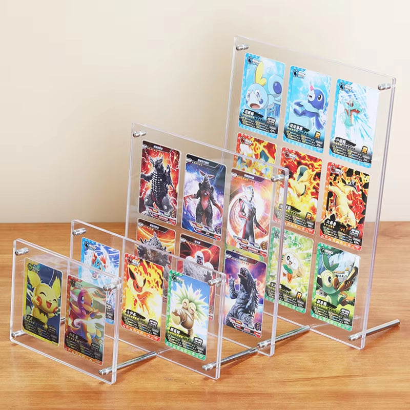 High Transparent Acrylic Magnetic Card Display Stand with Base, Suitable for Anime Cards Star Cards Game Cards Card Display Fram