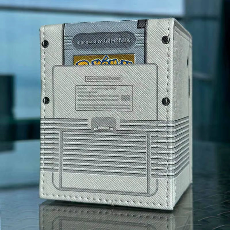 Ptcg Retro Gaming Console Card Box Storage Box Ygo Opcg Ptcg Cute Collection Card Leather Magnetic Flip Card Box Gift Toys