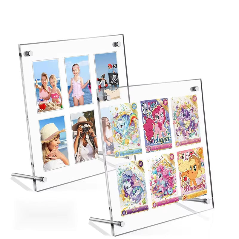 High Transparent Acrylic Magnetic Card Display Stand with Base, Suitable for Anime Cards Star Cards Game Cards Card Display Fram