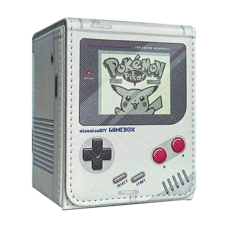 Ptcg Retro Gaming Console Card Box Storage Box Ygo Opcg Ptcg Cute Collection Card Leather Magnetic Flip Card Box Gift Toys