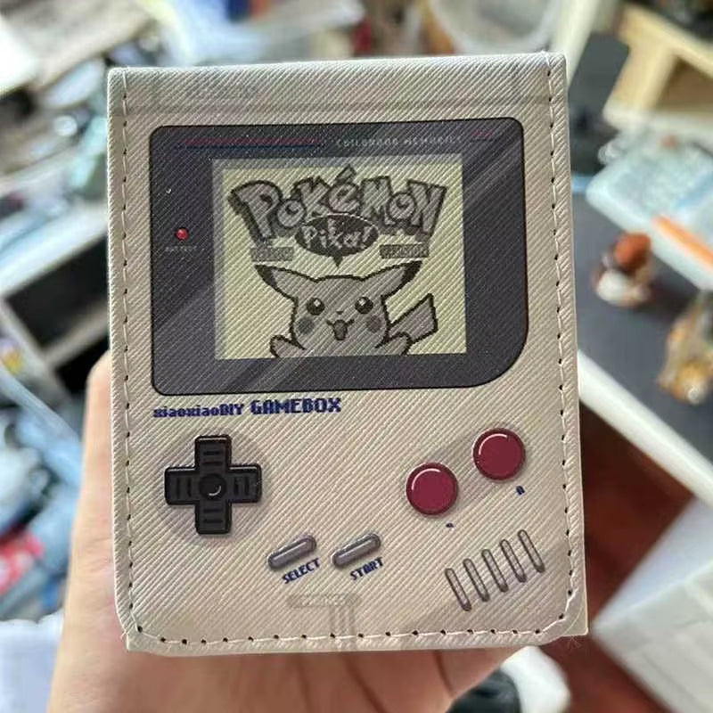 Ptcg Retro Gaming Console Card Box Storage Box Ygo Opcg Ptcg Cute Collection Card Leather Magnetic Flip Card Box Gift Toys