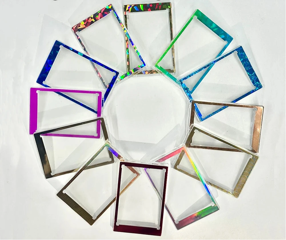 Multicolor Reflection Effect Magnetic Trading Card Holder, 35PT Color Match Card Protector
