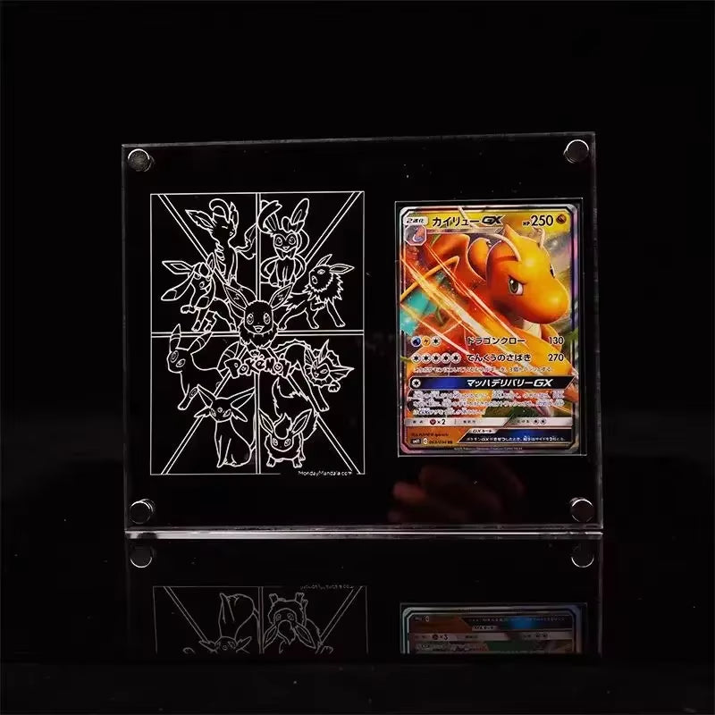 Yu-Gi-Oh Pokemon Card Brick Eeveelution White Dragon Sports Trading Card High Transparent Thickened Acrylic Display Stand Nocard