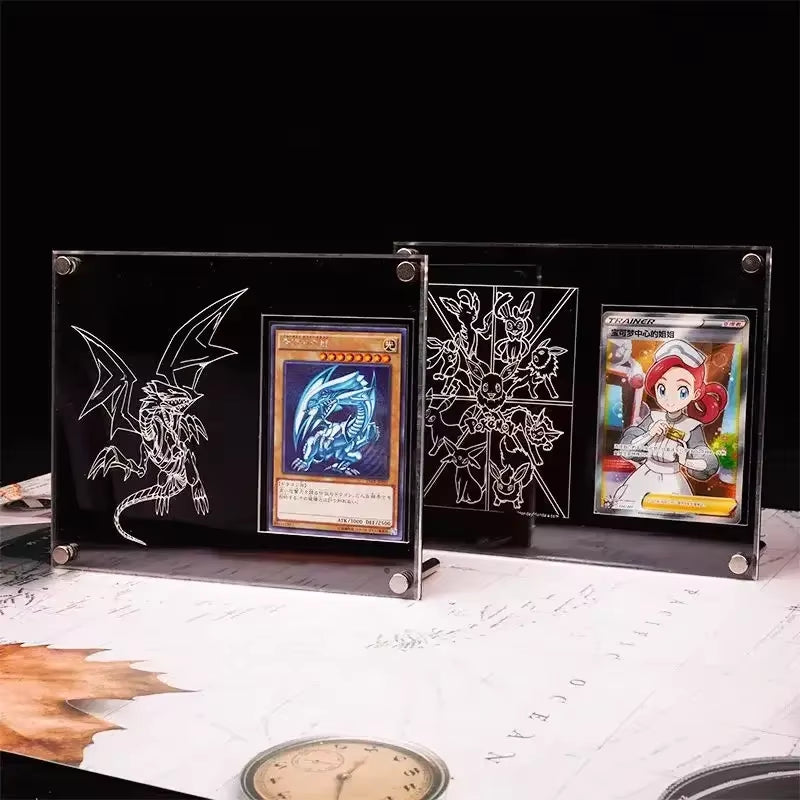 Yu-Gi-Oh Pokemon Card Brick Eeveelution White Dragon Sports Trading Card High Transparent Thickened Acrylic Display Stand Nocard