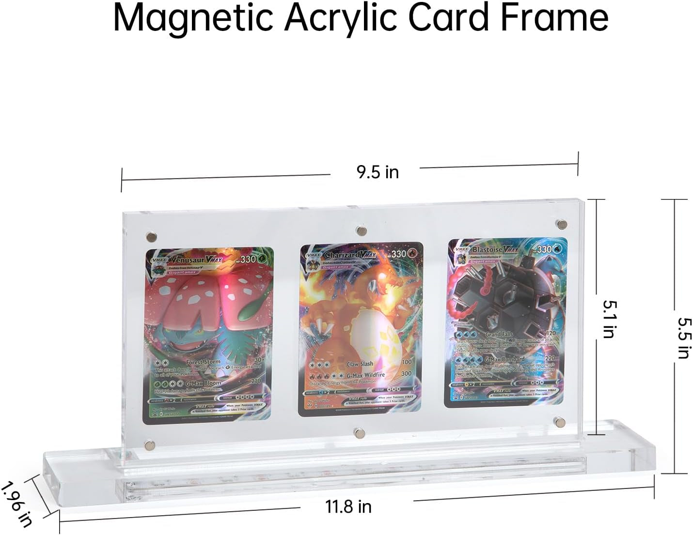 Acrylic Trading Card Frame with LED Light, Transparent 35PT Card Display Stand, Clear TCG Triple Cards Frames for Standard Cards,Comiccards, Sports Cards