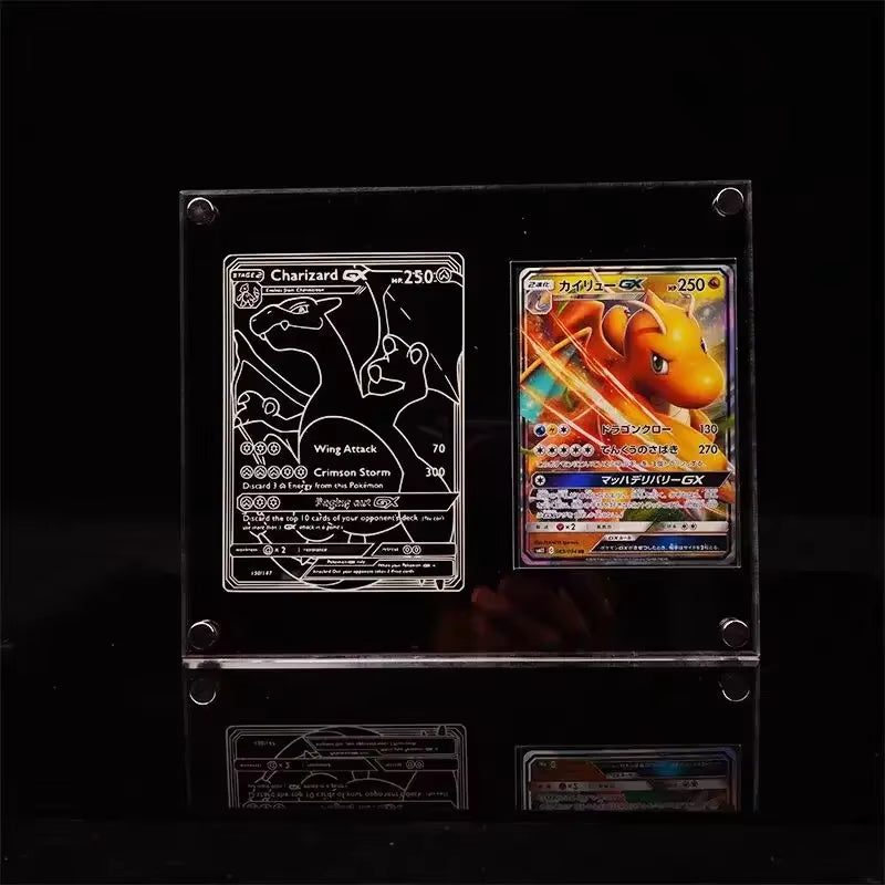 Yu-Gi-Oh Pokemon Card Brick Eeveelution White Dragon Sports Trading Card High Transparent Thickened Acrylic Display Stand Nocard
