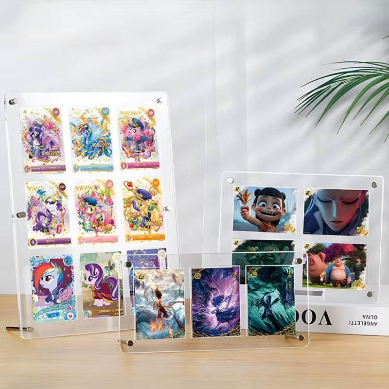 High Transparent Acrylic Magnetic Card Display Stand with Base, Suitable for Anime Cards Star Cards Game Cards Card Display Fram