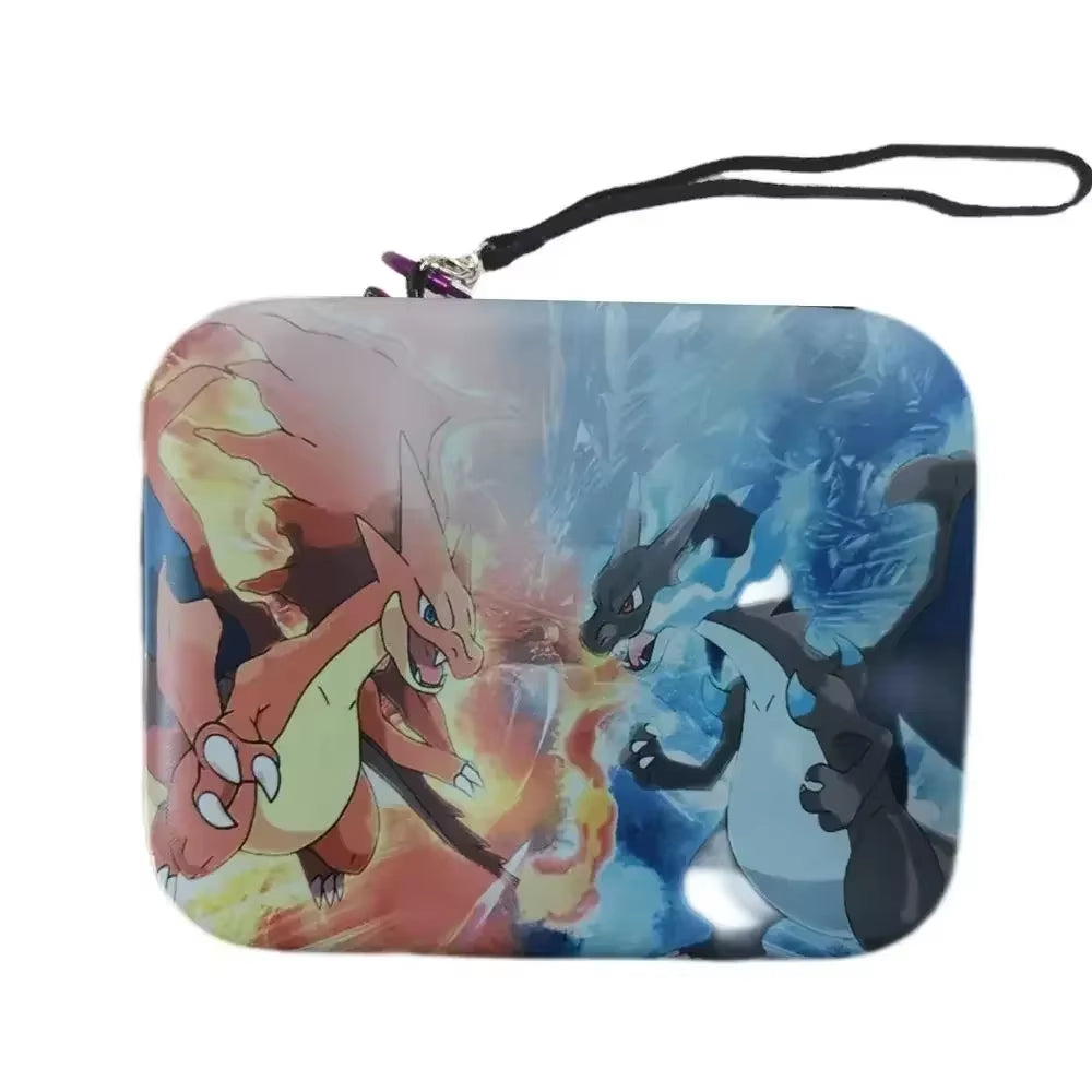 400Pcs Pokemon Metal Gold Card Box Golden Letters Spanish Playing Cards Metalicas Charizard Vmax Gx Collection Game Card Case