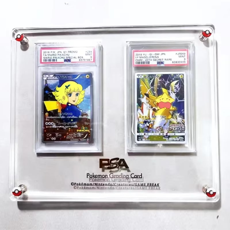 Support d’exposition en acrylique épaissi et transparent pour cartes PTCG, Pokémon, Yu-Gi-Oh, cartes gradées et cartes de sport