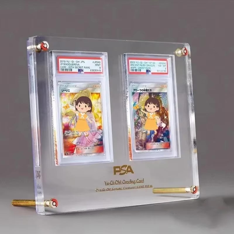 Support d’exposition en acrylique épaissi et transparent pour cartes PTCG, Pokémon, Yu-Gi-Oh, cartes gradées et cartes de sport