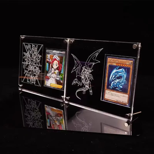 Yu-Gi-Oh Pokemon Card Brick Eeveelution White Dragon Sports Trading Card High Transparent Thickened Acrylic Display Stand Nocard