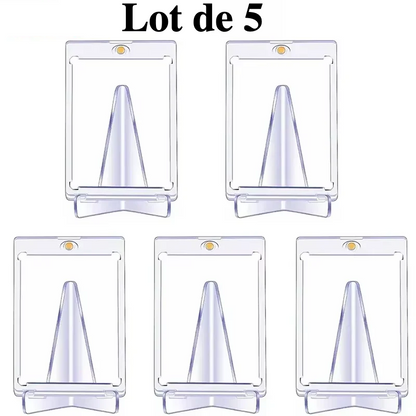 10-1PCS Magnetic Cards Holder for Trading Card Support Set Arcylic Triangle Card Display Stand Waterproof Transparent Protector