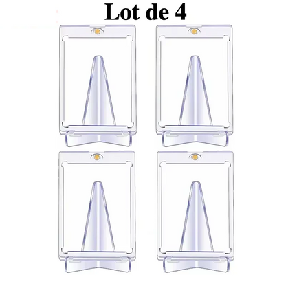 10-1PCS Magnetic Cards Holder for Trading Card Support Set Arcylic Triangle Card Display Stand Waterproof Transparent Protector