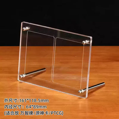 High Transparent Acrylic Magnetic Card Display Stand with Base, Suitable for Anime Cards Star Cards Game Cards Card Display Fram