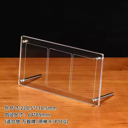 High Transparent Acrylic Magnetic Card Display Stand with Base, Suitable for Anime Cards Star Cards Game Cards Card Display Fram