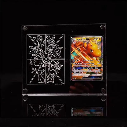 Yu-Gi-Oh Pokemon Card Brick Eeveelution White Dragon Sports Trading Card High Transparent Thickened Acrylic Display Stand Nocard