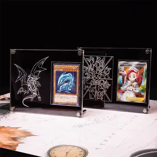 Yu-Gi-Oh Pokemon Card Brick Eeveelution White Dragon Sports Trading Card High Transparent Thickened Acrylic Display Stand Nocard