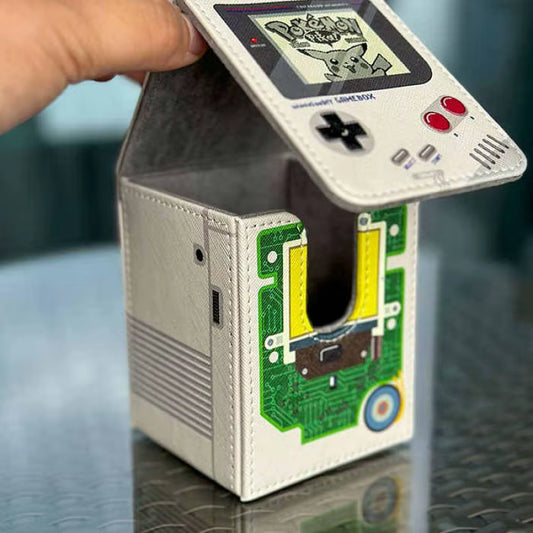 Ptcg Retro Gaming Console Card Box Storage Box Ygo Opcg Ptcg Cute Collection Card Leather Magnetic Flip Card Box Gift Toys