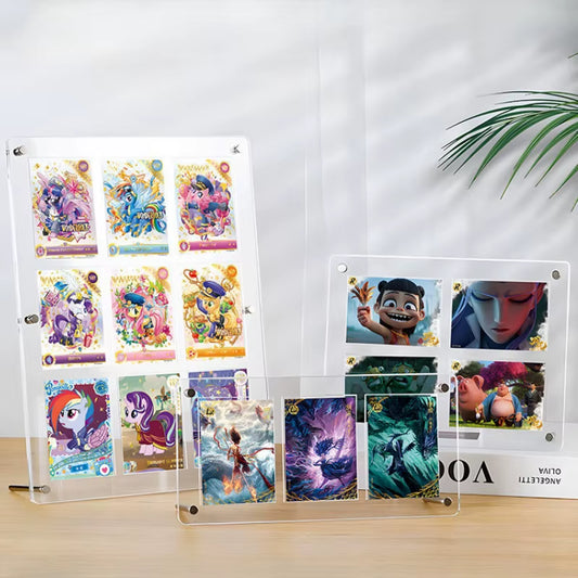 High Transparent Acrylic Magnetic Card Display Stand with Base, Suitable for Anime Cards Star Cards Game Cards Card Display Fram