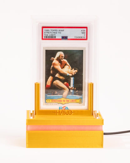 Graded Card Display Case | Stand Fits Collectible PSA, BGS, CGC, and Standard Top-Loaders Cards | Features App & Remote Controlled Leds.