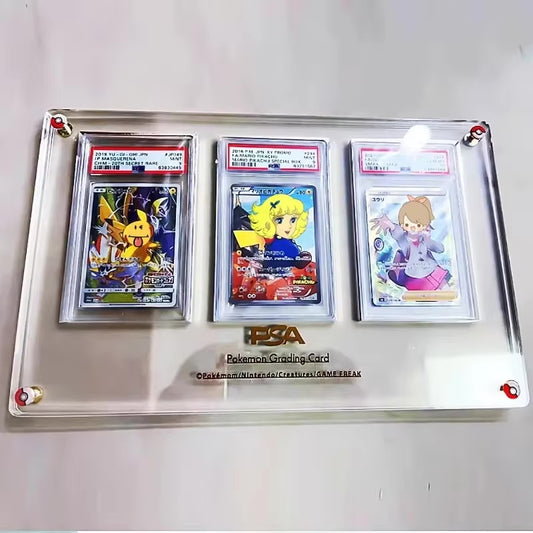 Support d’exposition en acrylique épaissi et transparent pour cartes PTCG, Pokémon, Yu-Gi-Oh, cartes gradées et cartes de sport