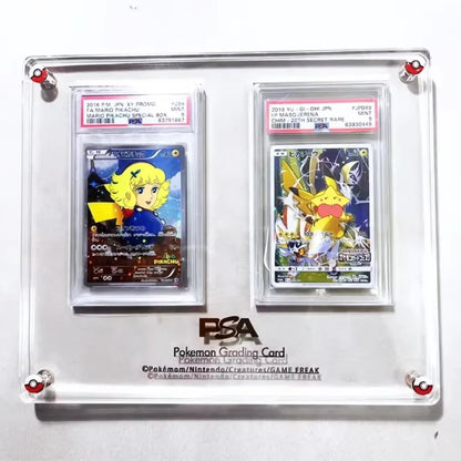 Support d’exposition en acrylique épaissi et transparent pour cartes PTCG, Pokémon, Yu-Gi-Oh, cartes gradées et cartes de sport